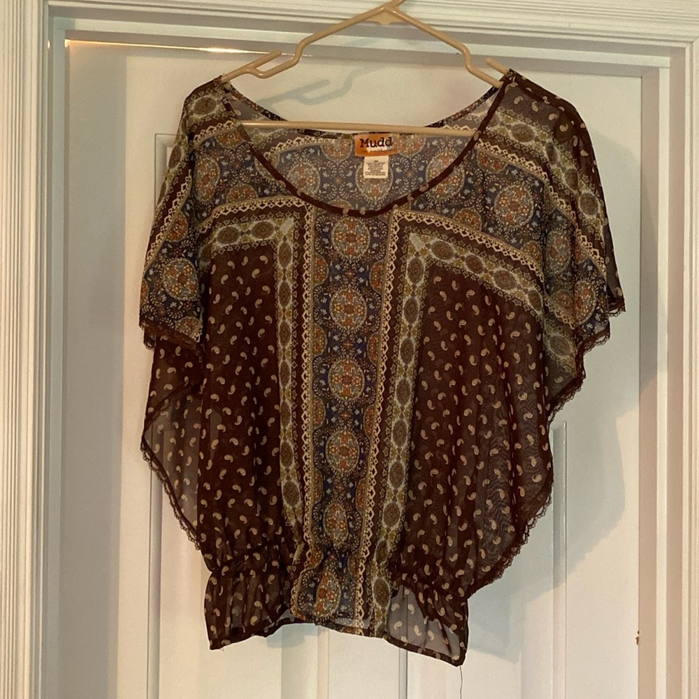 MUDD silky shear patterned shirt